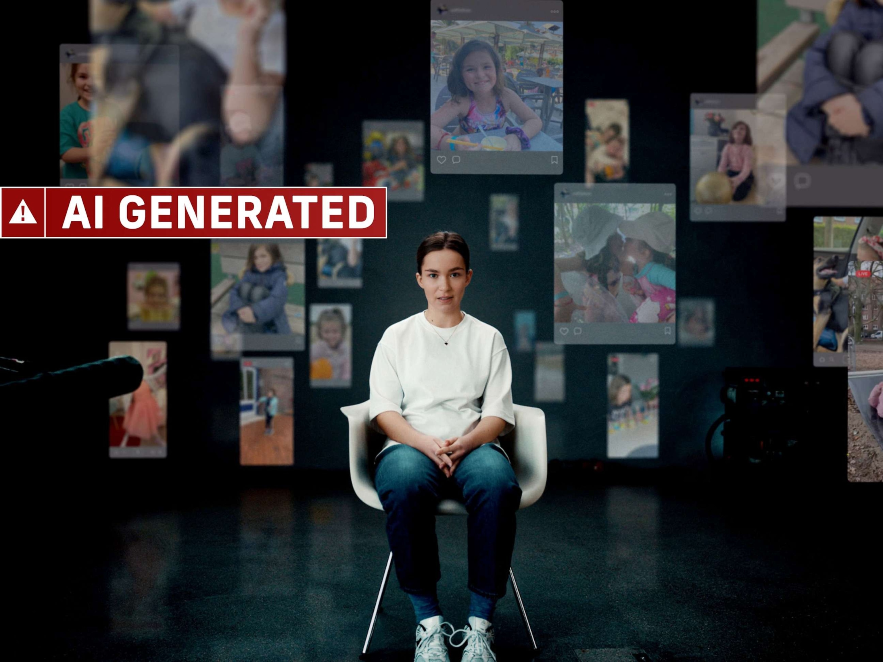 PHOTO: A screenshot from a recent Deutsche Telekom ad raising awareness about oversharing personal data online.