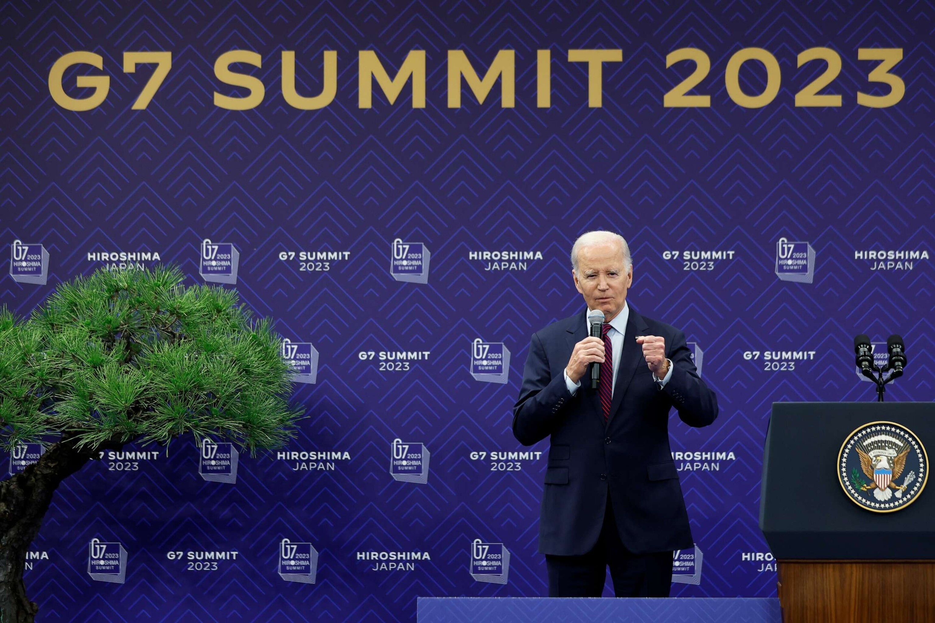 PHOTO: President Joe Biden speaks during a news conference following the Group of Seven (G7) leaders' summit in Hiroshima, western Japan, May 21, 2023.