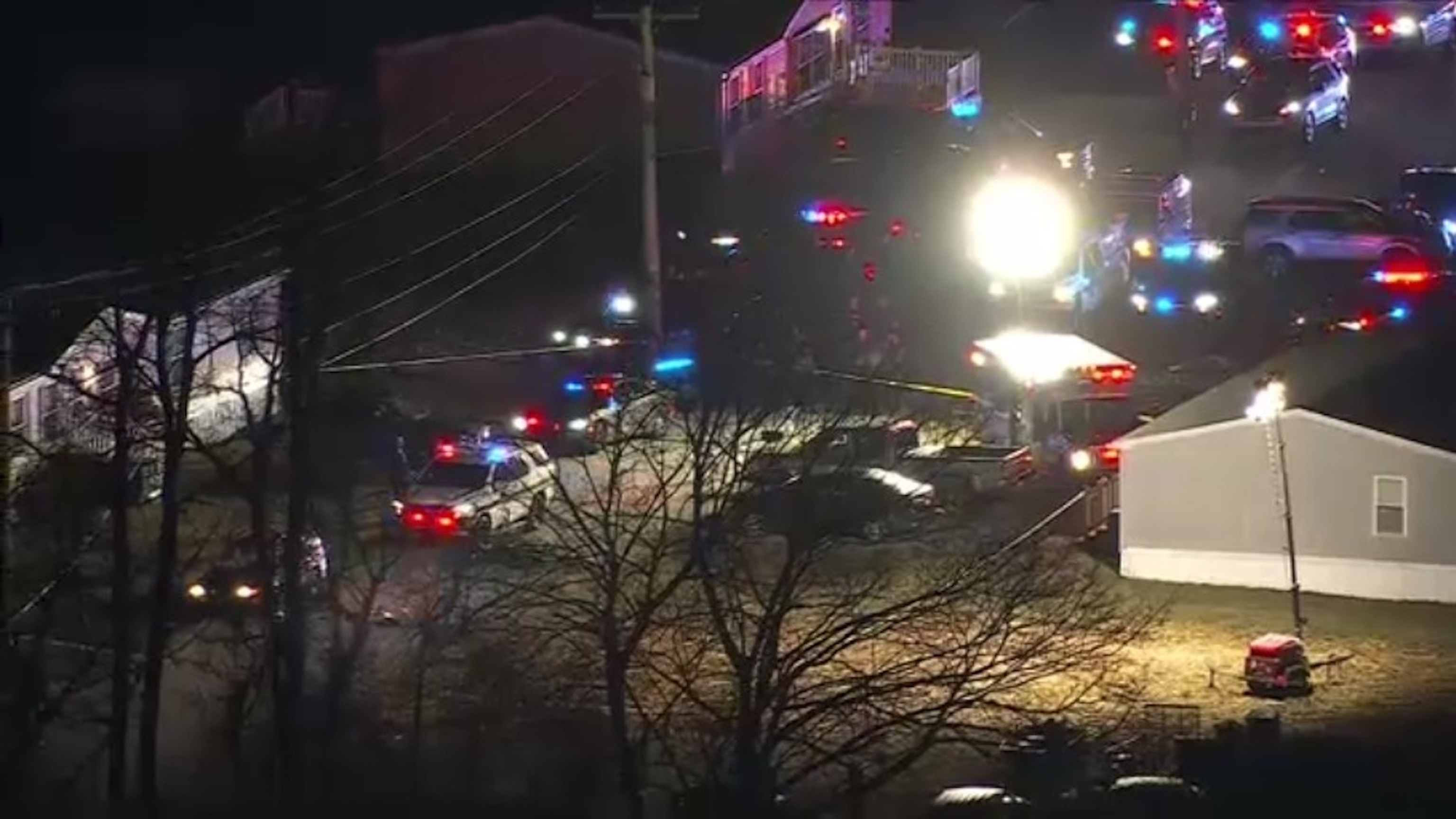 PHOTO: This image shows the aftermath of a shooting, March 8, 2026,  in Chester County, Pennsylvania, that killed Cpl. Tim O'Connor of the Pennsylvania State Police. 