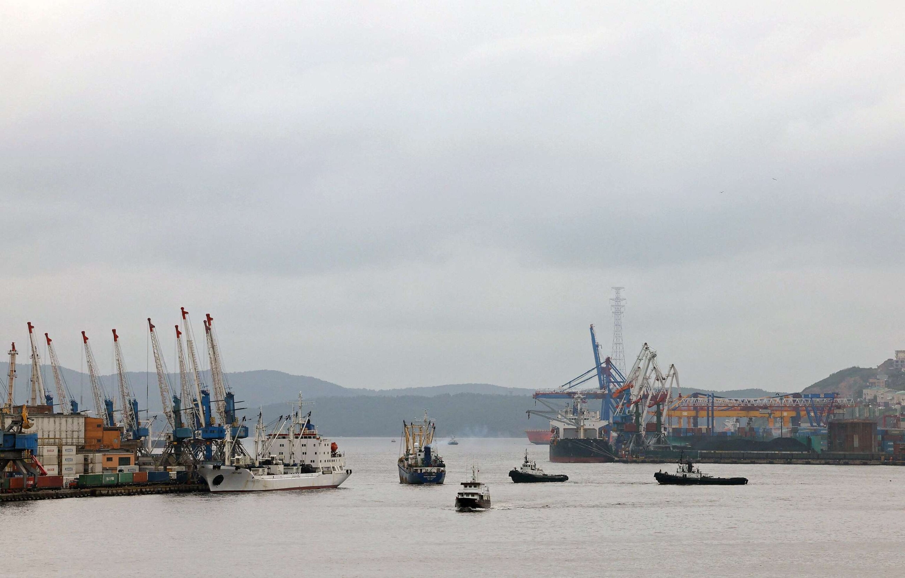 PHOTO: A view shows ships in the far eastern port of Vladivostok, Russia, Sept. 10, 2023.