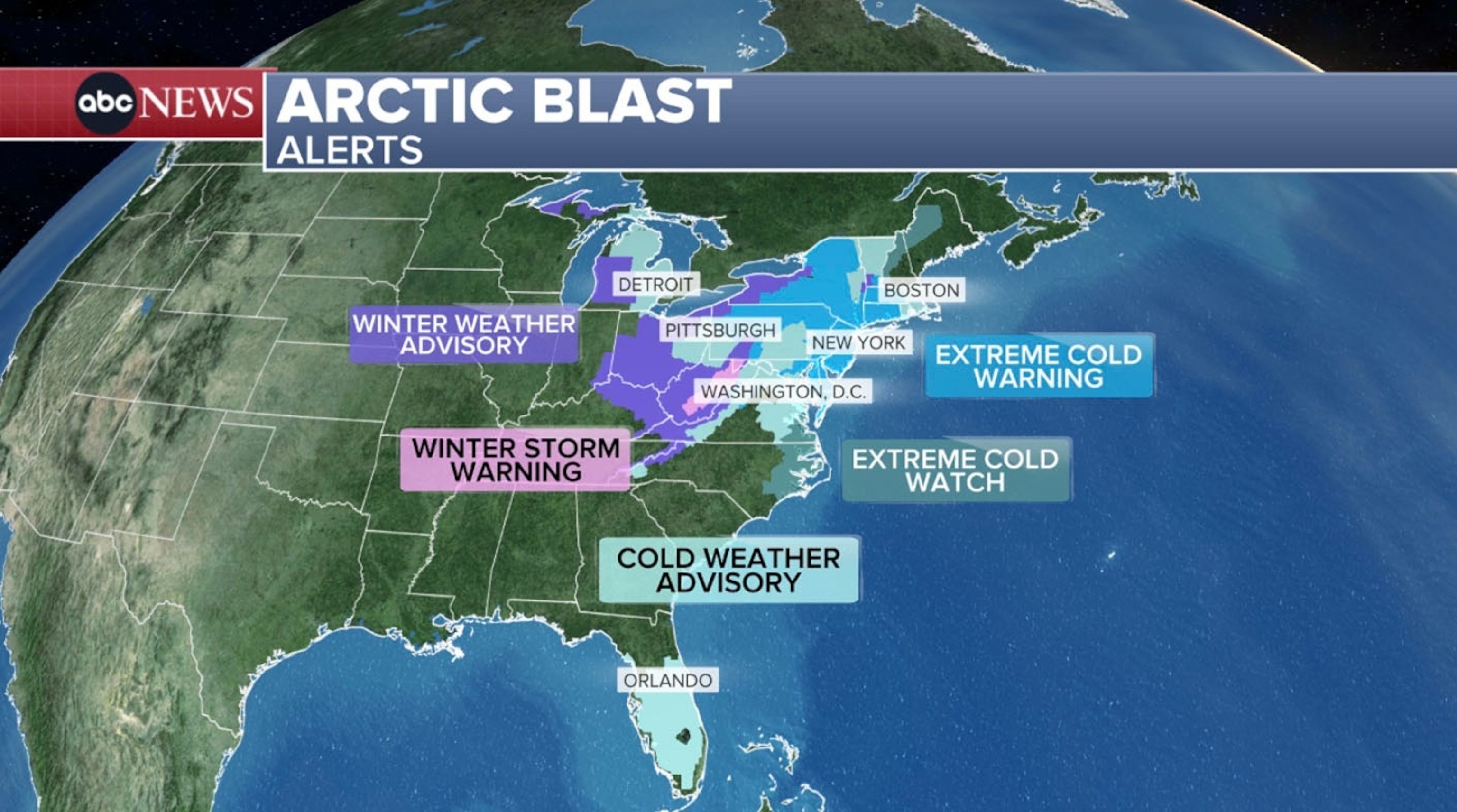 PHOTO: arctic blast map
