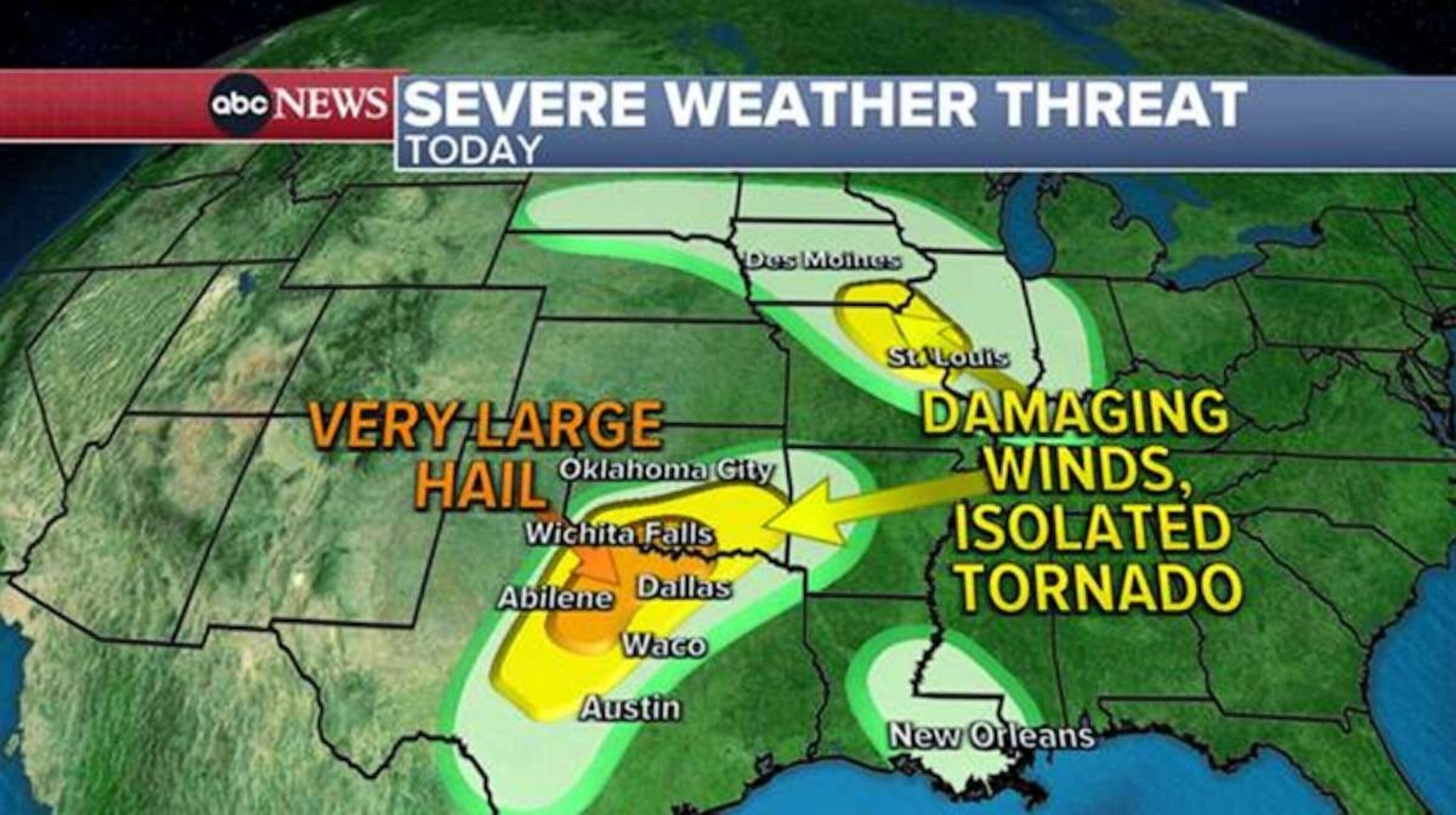 Iowa severe weather forecast shows tornadoes, wind, hail possible